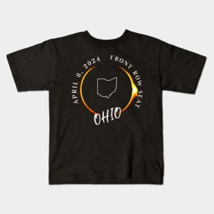 2024 Ohio Eclipse Front Row Seat To Total Darkness Kids T-Shirt